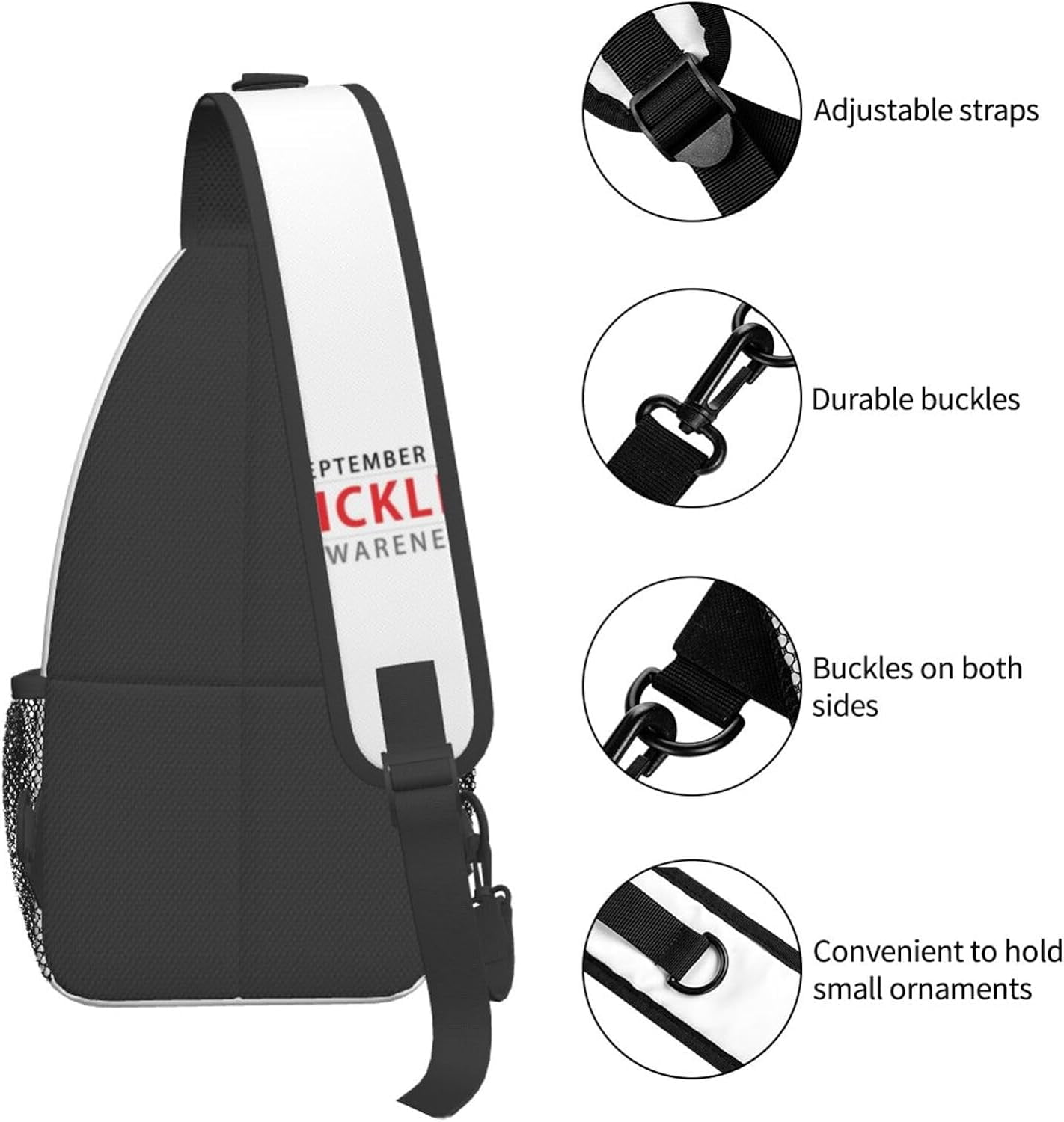 Sickle Cell Awareness Month Sling Bag Crossbody Hiking Travel Chest Bags Backpack Shoulder Daypack for Women Men