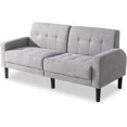 thumbnail image 5 of Sobaniilo 63 '' Small Modern Loveseat, Mid-Century Fabric 2-Seat Love Seat Sofa Chair Furniture for Living Room, Apartment and Small Space (Light Gray), 5 of 5