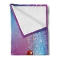 thumbnail image 2 of Christmas Soft Flannel Fleece Blanket, Yule Party Celebration Theme Tree Surprise Boxes Abstract Snowflakes, Cozy Plush for Indoor and Outdoor Use, 60" x 80", Lilac Purple and Blue, by Ambesonne, 2 of 5