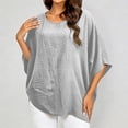 thumbnail image 4 of WERYOUNG Women's Asymmetrical T Shirt Fashion Solid Color Crew Neck T-Shirts Short Sleeve Casual Tee Holiday Vacation Trendy Top XXL, 4 of 6