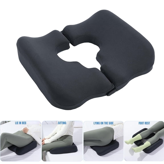 Split-Design Bed Sore Pillow, Memory Foam Bed Sore Cushions for Butt, Bedsore Pressure Relief Pillow for Sleeping and Sitting,Cushion for Bed Sores on Buttocks, T Shaped Opening Tailbone