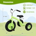 thumbnail image 3 of Gymax Kids Tricycle w/15 Inch Inflatable Rubber Tires Adjustable Handlebar & Seat Green, 3 of 10