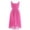 Hot Pink, variant on MSemis Girls Chiffon Flower Pleated Knee Length A-Line Swing Dress Wedding Party Gown Purple 14