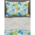 thumbnail image 3 of Floral Comforter & Sham Bedding Set, Pastel Colored Cheerful Pattern Inspired by Spring Nature Whimsical Doodle, 3 pcs Duvet Set Microfiber Filling Quilt, 5 Sizes, Blue Green White, by Ambesonne, 3 of 4