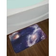 thumbnail image 2 of Universe Bath Mat, Nebula and Planet Cosmic Galactic Outer Space Night Sky Starry Fantasy, Non-Slip Plush Mat Bathroom Kitchen Laundry Room Decor, 29.5 X 17.5 Inches, Navy Blue White Coral, Ambesonne, 2 of 2