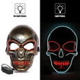 thumbnail image 2 of Halloween LED Mask Purge Masks with Lighten EL Wires Scary Light Up Cosplay Costume Mask Battery-operated Glowing Creepy Skull Mask Copper, 2 of 8