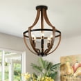 thumbnail image 5 of Aiwen Industrial Wood Grain Pendant Light 6 Lights Farmhouse Ceiling Lamp Fixture, 5 of 10