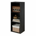 thumbnail image 3 of HOMLUX Luder 3-Tier Cube 31.5" Bookcase, Wood Storage Shelf, Small Bookshelf for Home Office & Bedroom, Black, 3 of 10