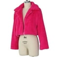 thumbnail image 3 of Yigetop Cropped Jacket Women Womens Warm Faux Coat Jacket Winter Solid Turn Down Collar Outerwear Fur Jackets for Women Hot Pink XL, 3 of 8