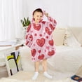 thumbnail image 6 of Wearable Blanket with Sleeves and Pocket Oversized Hooded Sweatshirt 3-14 YR Heart-shaped Emoticons S, 6 of 7