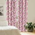 thumbnail image 3 of Ambesonne Flower 4-Panel Curtains, Peonies and Leaf Floral, 56"x84", Pink White Olive Green, 3 of 4