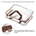 thumbnail image 4 of Uxcell L Size Clear Toiletry Bag Makeup Cosmetic Pouch with Zipper Handle, Brown, 4 of 6