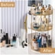 thumbnail image 4 of Organizador de maquillaje INVSSENE 360, giratorio, 3 niveles, amarillo, 4 of 6