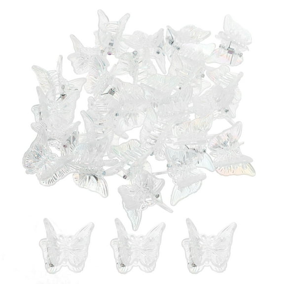 UPOUART 30Pcs Butterfly Hair Claw Clips Transparent Durable Hair Clip for Casual Formal Use