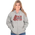 thumbnail image 3 of Bacon Makes Everything Better Foodie Unisex Fleece Graphic Zip Up Hoodie Brisco Brands 2X, 3 of 5