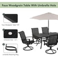 thumbnail image 5 of Grand Patio Outdoor Swivel Dining Set of 7 with 6 Padded Swivel Dinning Chairs and 1 Woodgrain Steel Table, Black&Gray, 5 of 6