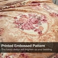 thumbnail image 5 of MERRY HOME Korean Fleece King Size Blanket, 85 x 95 Inches - 9 Lbs, Soft Warm Mink, Thick Raschel for Winter, Autumn (Khaki with Floral), 5 of 9