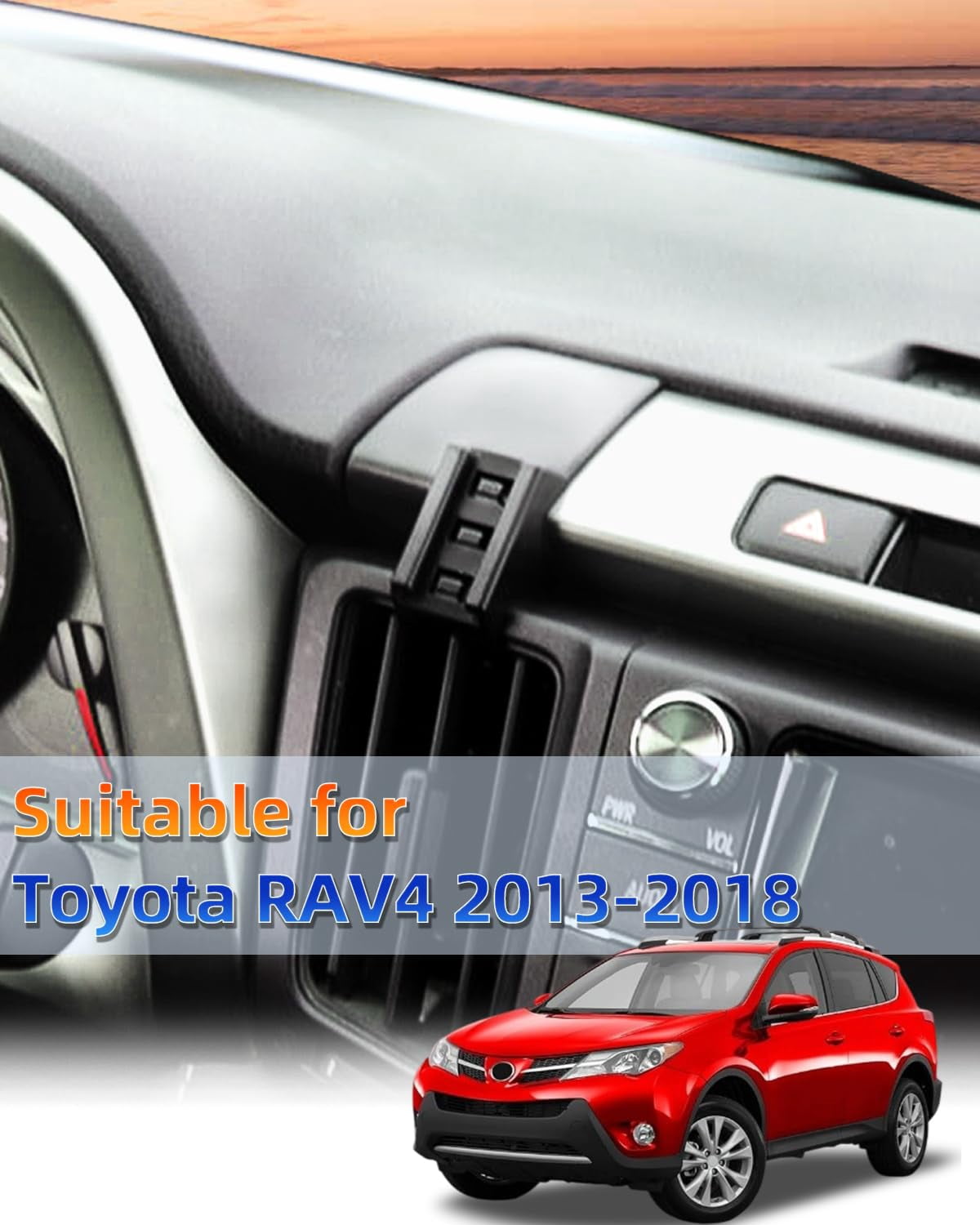 Car Phone Mount For Toyota Rav4 2013-2015 2016 2017 2018 Accessories Custom Air Vent Holder Auto Lock Hands Free 360° Rotation Cell Automobile Cradles