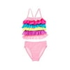 Flapdoodles girls Colorblock Ruffle 2pc Swimsuit, 2T