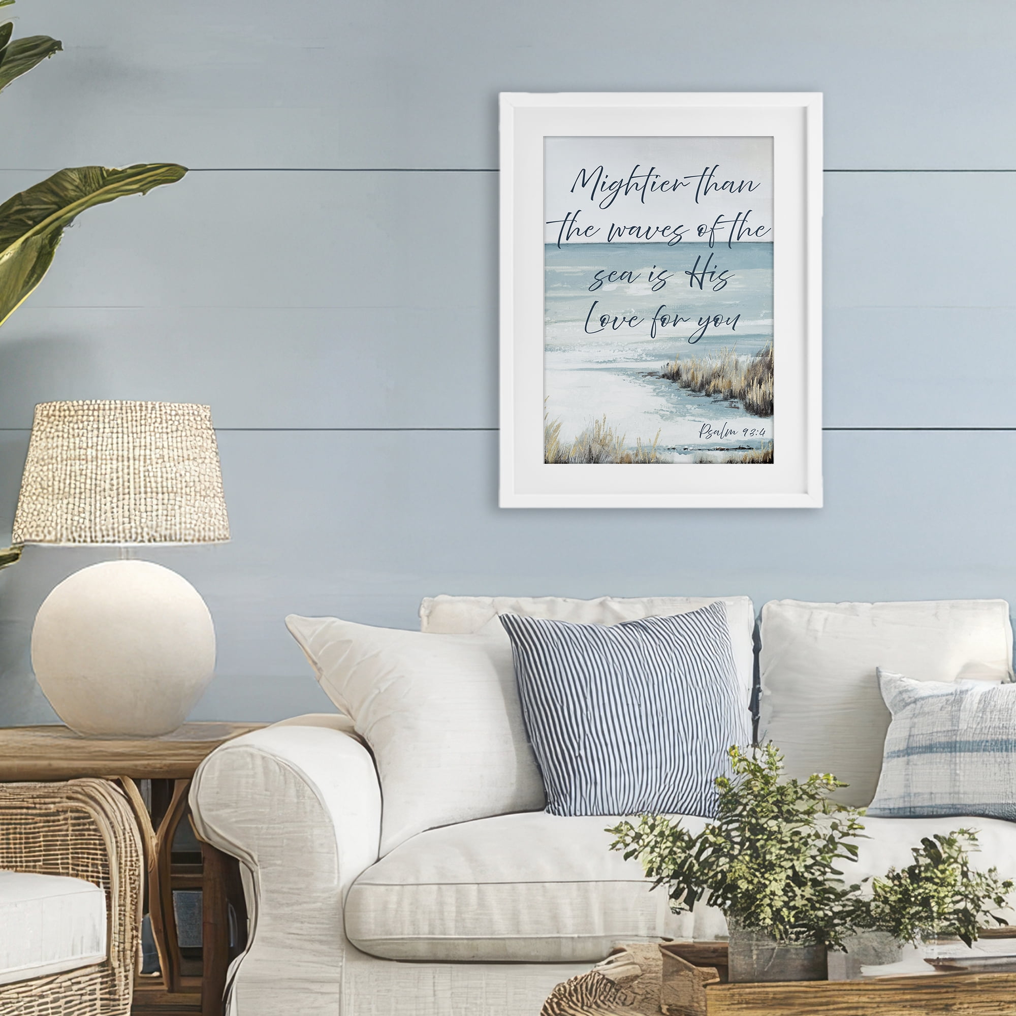 Stupell Industries Mightier Than The Waves White Framed Print Under Glass, design by Patricia Pinto