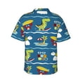 thumbnail image 3 of Balery Dinosaur on the Beach Vacation Print Men's Hawaiian Shirts Short Sleeve Beach Shirt Relaxed Fit Vacation Button Down Shirts-3X-Large, 3 of 9