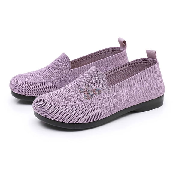ibiyuan Orthopedic Sneakers for Women Mesh Knitted Low Top Walking Shoes Adjustable Upper Slip-On Womens Sneakers Size 8 Casual Hands Free Womens Mary Jane Shoes Go Walk Shoes