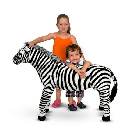 Giant Striped Zebra - Lifelike Stuffed Animal (nearly 3 feet tall)