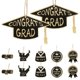 thumbnail image 3 of Hanging Graduation Decorations 12Pcs Golden Paper Sign Ideal For Friends School Events And Classroom Decor, 3 of 4