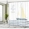 thumbnail image 5 of Ambesonne Inspirational Shower Curtain, Sailing Travel, 69"Wx75"L, Pale Blue White, 5 of 5