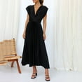 thumbnail image 4 of B91xZ Robes Maxi pour Femmes 2024 Robe de Cocktail Haute Basse Automne Coupe Décontractée Robe Évasée, Noir G, 4 of 5