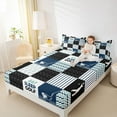 thumbnail image 4 of Feelyou Kids Cartoon Golf Full Size Sheets, Est Sleep Sports Bed Sheets, Blue Buffalo Plaid Sheet Sets, Super Cozy Room Decor, 4-Piece, 4 of 7