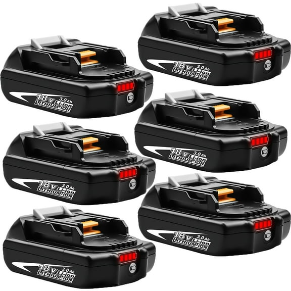 6Pack Replacement for Makita 18V Battery BL1830B BL1815 BL1860B BL1850B BL1840 BL1845 BL1820 3.0Ah