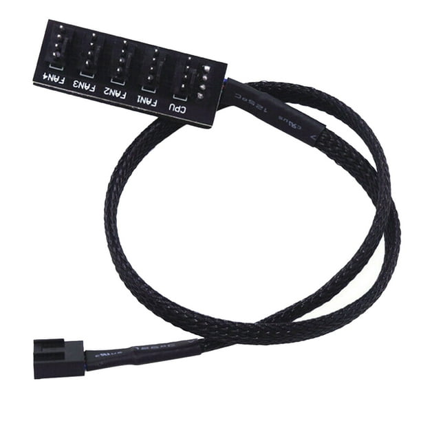 Inteprter Enfriador de CPU PWM de 1 a 5 puertos, 4 pines, carcasa, ventilador de refrigeración de chasis, Cable de alimentación, adaptador divisor de Juegos de teclado y mouse para computadora