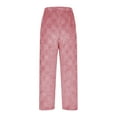 thumbnail image 4 of JUSLIO Flannel Womens Pajama Pants Lounge Warm Elastic Waist Regular Fit Comfortable Casual Pajama Pants Pink Free Size, 4 of 5
