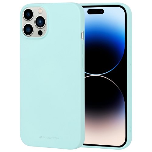 TopSave Goospery Soft Feeling Jelly Silky Slim Bumper Case For iPhone 15 Pro (6.1), Teal
