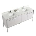 thumbnail image 3 of Fine Fixtures Oakville 72 in. W x 20 in. D x 33 in. H Bathroom Vanity in Mild Grey Oak with White Ceramic Sink - Chrome hardware, 3 of 8