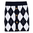 thumbnail image 1 of Mialoley Women's Skirt, Argyle Pattern High Waist Wrapped Hip Button Mini Skirt, 1 of 4