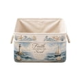 thumbnail image 6 of Vintage Floral Fabric Storage Basket Lined Rectangular Foldable Home Organizer Bin, 6 of 7