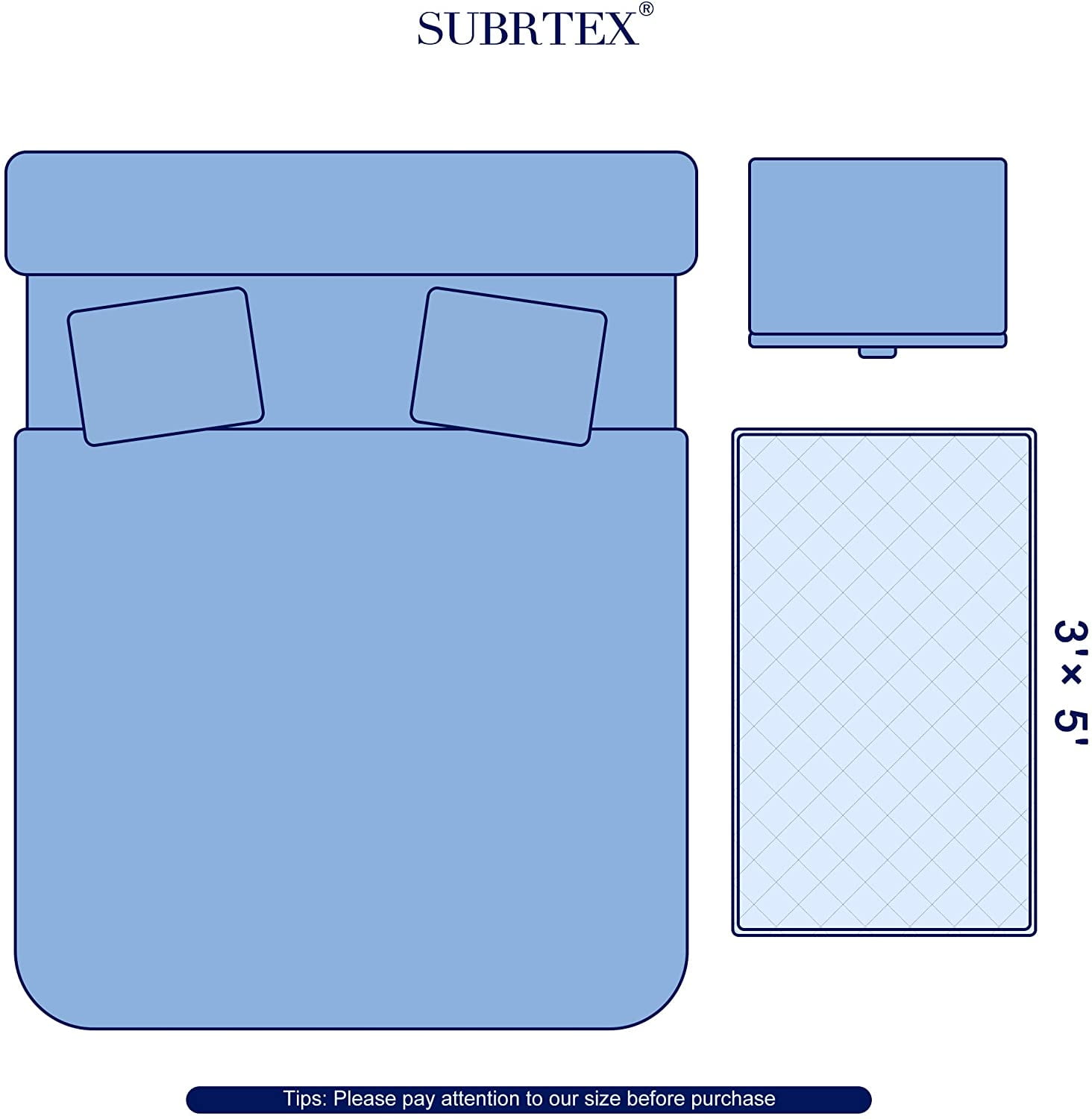 "Subrtex Modern Area Rugs Soft Anti-Stain Durable Carpets (3'×5',White)"