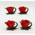 thumbnail image 3 of Set of 4 Ceramic Red Rose Candle Holders 3 Inch Vintage Gift Idea, 3 of 3
