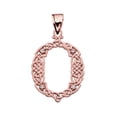 thumbnail image 1 of O INITIAL IN CELTIC KNOT PATTERN ROSE GOLD PENDANT NECKLACE WITH DIAMOND :  14K  Pendant with 18" chain, 1 of 1