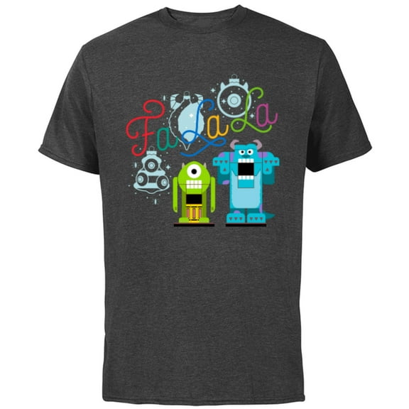 Disney PIXAR Monsters Inc. Mike & Sully Fa La La Holiday - Short Sleeve Cotton T-Shirt for Adults - Customized-Charcoal
