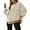 Khaki, variant on Women's Fall Oversized Sweatshirt Casual Waffle Knit Long Sleeve Crewneck Split Pullover Tunic Tops