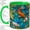 Green, variant on Koi Pond Accent Mug, 11oz Ceramic Coffee Cup for Fish Lovers