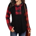 thumbnail image 2 of Splicing Sweatshirt, Pullover Women Top Hooded Polyester Fiber  For Autumn Outfit, 2 of 6