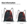 thumbnail image 2 of Xecao Red Moon Shark Sailboat Pattern Sports Drawstring Backpack - String Swim Gym Bag with Wet Proof Pocket for Women&Men-Medium, 2 of 6