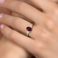 thumbnail image 4 of Gem Stone King 10K Yellow Gold Red Rhodolite Garnet and White Moissanite Engagement Ring for Women | 1.81 Cttw | Oval 8X6MM | Gemstone January Birthstone | Size 6, 4 of 7