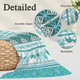 thumbnail image 2 of Turquoise Boho Pillow Covers, Linen Long Throw Pillow Case, Southwest Aztec Tropical Tree Animals Motifs Holiday Pillow Protector Decorative Cushion Cover for Living Room/Bedroom 20" x 26", 2 of 8