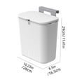 thumbnail image 3 of AuroraX 2.4 Gallon Kitchen Trash Can with Lid White Rectangle Hanging Garbage Can Modern Easy-To-Clean Plastic Garbage Bin for Home Bathroom, 3 of 9