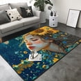 thumbnail image 3 of Area Rugs For Living Room Decor - Starry Sky Sunflower Princess Soft Anti Slip Throw Washable Rugs 5x7 For Bedroom, Indoor Carpet For Bedroom Living Room 80x58In, 3 of 7